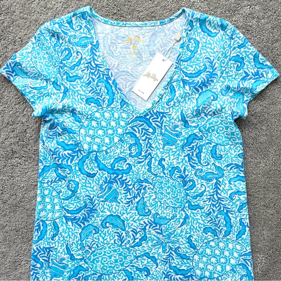 *NWT* Lilly Pulitzer Etta V-Neck Short Sleeve Dress Resort White Goombay Grooves - Picture 9 of 16